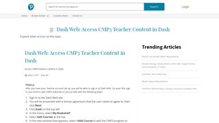 Dash Web: Access CMP3 Teacher Content in Dash