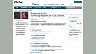 CMPA - Member self-service