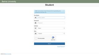 Student Profile Login - student profile / attendence - Bahria University