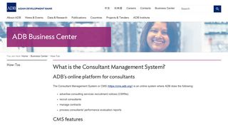 What is the Consultant Management System? | Asian Development ...