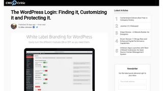 The WordPress Login: Finding it, Customizing it and ... - CMS Critic