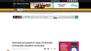 Second accused in rape of Amrita university student arrested ...
