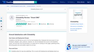 Clickability Review: Great CMS - TrustRadius
