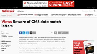 Beware of CMS data match letters | Employee Benefit Adviser