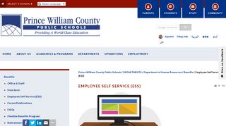 Employee Self Service (ESS) - Prince William County Public Schools
