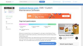 Access medxcel.facsur.com. CMS • Custom Maintenance Software