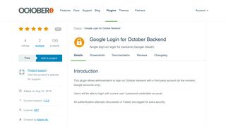 Google Login for October Backend plugin - October CMS