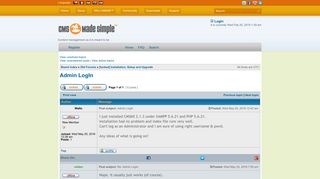 CMS Made Simple Forums • View topic - Admin LogIn