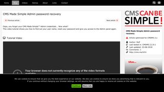 CMS Made Simple Admin password recovery