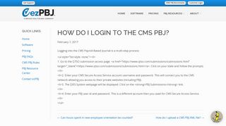 How do I login to the CMS PBJ? - ezPBJ