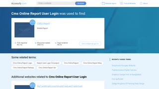 Cms Online Report User Login at top.accessify.com