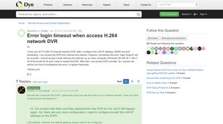 Error login timeout when access H.264 network DVR - Dyn Community ...