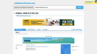 email.cms.k12.nc.us at Website Informer. Sign In. Visit Email Cms K ...