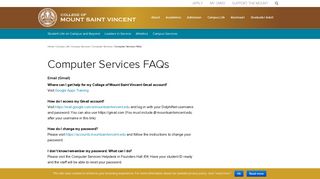 Computer Services FAQs - College of Mount Saint Vincent