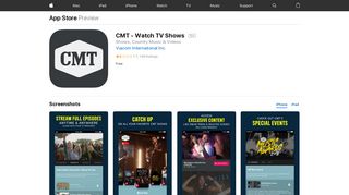 CMT - Watch TV Shows on the App Store - iTunes - Apple