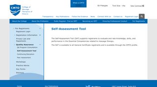 Self-Assessment Tool – College of Massage Therapists of Ontario