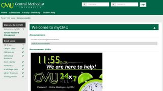 Welcome to myCMU | Welcome to myCMU
