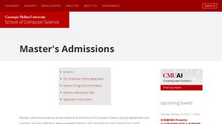 Master's Admissions | Carnegie Mellon School of Computer Science
