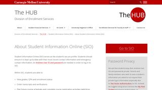 About Student Information Online (SIO) - The HUB - Division of ...