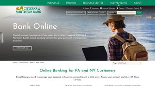 Bank Online | Online Banking | Citizens & Northern Bank