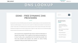 DDNS – Free Dynamic DNS Providers – DNS LookUP