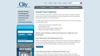 Rewards credit cards and other credit card options | City National Bank