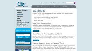 City National Bank | Debit & Credit Cards