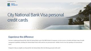 City National Bank Visa personal credit cards - RBC Wealth ...