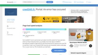 Access cned360.fr. Portal: An error has occured