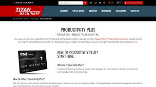 Productivity Plus | Titan Machinery