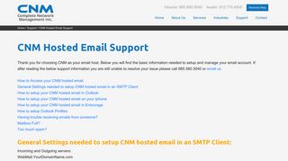 CNM Hosted Email Support – Complete Network Management Inc