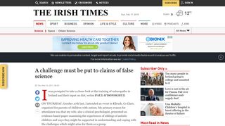 A challenge must be put to claims of false science - The Irish Times