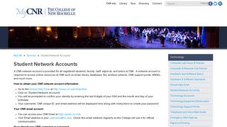 Student Network Accounts - My CNR - The College of New Rochelle