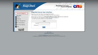 Magic Mail Server: Login Page - MagicMail Mail Server