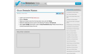 Co.cc Domain Names - Free Webstore Help Guide