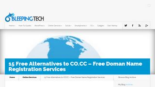 15 Free Alternatives to CO.CC - Free Doman Name Registration ...