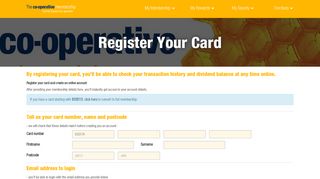 Register Your Card - Central England Co-operative Membership