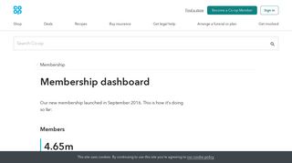Membership dashboard - Co-op