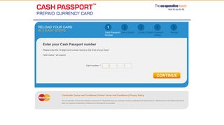 Co-op Travel Reload - Cash Passport Reload