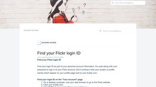 Find your Flickr login ID