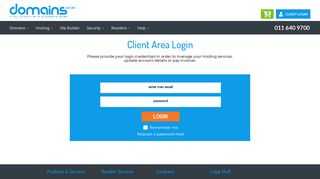 Login to Manage your Domains, Web Hosting, Cloud ... - Domains.co.za