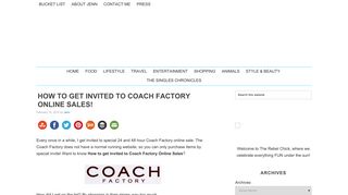 How to Get invited to Coach Factory Online Sales! - The Rebel Chick