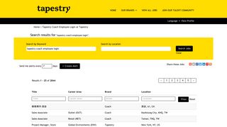 Tapestry Coach Employee Login - Tapestry Jobs