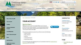 Your Account | Cucamonga Valley Water District - Official Website