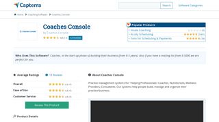 Coaches Console Reviews and Pricing - 2019 - Capterra
