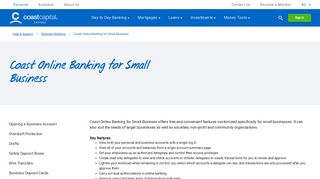 Coast Capital Savings - Coast Online Banking for Small Business
