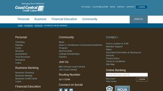Business Online Banking - Coast Central Credit Union