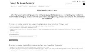 New Website Access | Coast to Coast