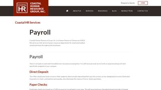 Payroll - Coastal Human Resource Group, Inc. | Coastal HR Services