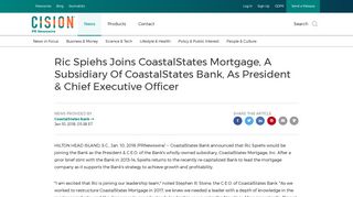 Ric Spiehs Joins CoastalStates Mortgage, A Subsidiary Of ...